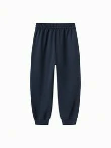 Balabala Mikko 女童针织裤，弹性腰带，卡通印花，轻盈针织面料，舒适日常穿着 - 深藍 - 查看 2