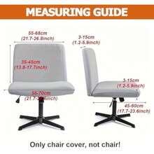 Armless Criss Cross Office Desk Chair Cover Stertch Vanity Desk Chair Slipcovers Cross Legged Wide Chair Covers Accent Mid Back Wide Seat Swivel Task Chair Protector Pink Variant 6 - 粉色 - 查看 4