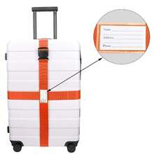 Correa de equipaje de viaje con cerradura de contraseña ajustable, cinturón de embalaje, cerradura de para equipaje, correa antirrobo para equipaje - Multicolor - Ver 4