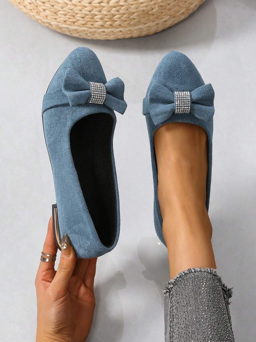 2026秋季新款软底时尚韩版OL休闲尖头鞋 - 藍色 - 查看 1