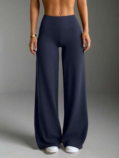 Women's Commuting Sports Elegant Modern Workplace Solid Color Slim Fit Flare Pants Spring