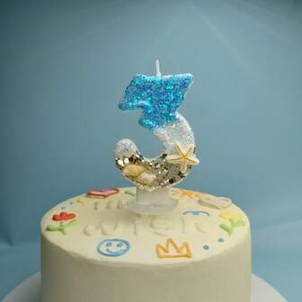 New Creative Blue Ocean Beach Themed Number Candles 0-9 For Birthday Cake