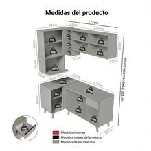 Cocina Integral Completa Modular Madesa Nice 265cm Crema 08 - Beis - Ver 3