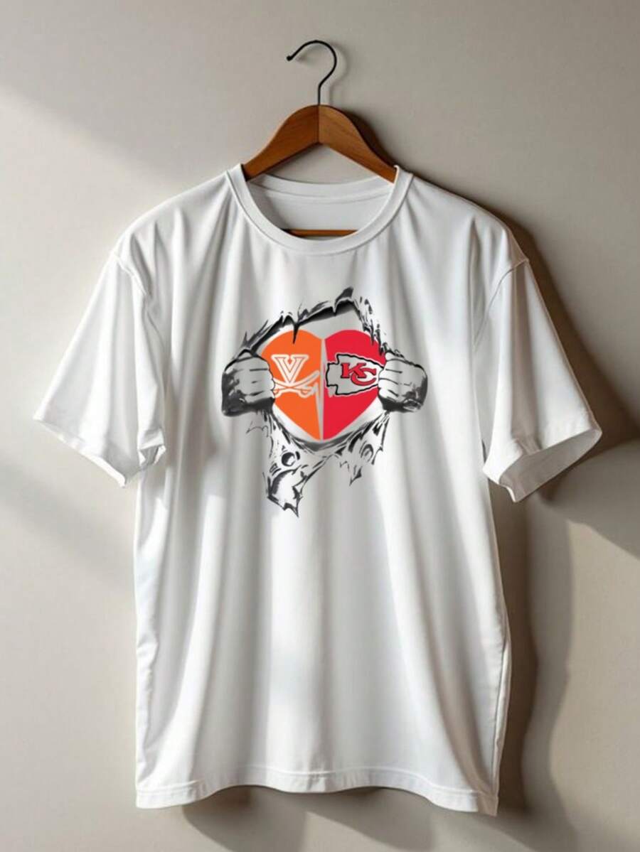 Cavaliers Heart Virginia Fans Passion T-Shirt (2) - White - View 1
