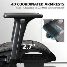 Office Chair With 3D Adjustable Lumbar SupportErgonomic Computer Chair Adjustable Headrest And Armrests 400lbs Capacity Tilt-Swivel Premium Mesh Desk Chair For Office Home And Gaming Grey - Grey - View 5