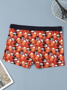 1pc Disney Cartoon Print Underwear-Soft-Comfortable, Letter Elastic Waistband, Casual Men's Underwear - Multicolor - View 5