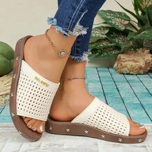 1 Pair Teenagers' Summer Indoor Slippers, Outdoor Beach Sandals - White - View 6