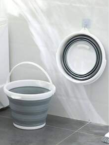 1pc Silicone Foldable Bucket, Portable Car Folding Plastic Bucket, Laundry Collapsible Bucket, Large Capacity Fishing Silicone Bucket, Portable Storage Water Bucket For Home, Gardening, Laundry, Fishing