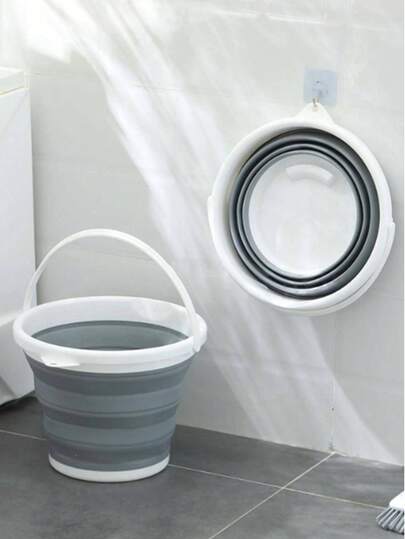 1pc Silicone Foldable Bucket, Portable Car Folding Plastic Bucket, Laundry Collapsible Bucket, Large Capacity Fishing Silicone Bucket, Portable Storage Water Bucket For Home, Gardening, Laundry, Fishing