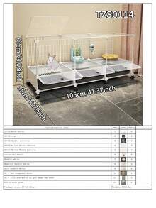 Rabbit Cage With Litter Box, Indoor Rabbit Villa, Guinea Pig Cage, Pet Rabbit Hutch With Tray - Multicolor - View 21