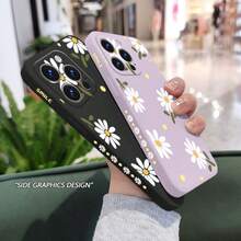 柔软液态硅胶散落雏菊图案手机壳，兼容 17 Air 16 16e 15 Pro Max 14 Plus 13 12 11 8 7 X XS XR；三星Galaxy兼容小米15T 14T 13T 12T 11T Pro Redmi 15C 14C 13C 12C 10C Note 15 14 13 12 11 10 9 8；Poco F7 M7 X7 F6 X6 M6 X5 M5 M5S X4 M4 M3 F3 X3 GT；华为P40 Lite P30 P20 P Smart 2019，防摔软壳 - 紫丁香色 - 查看 2