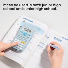 DELI The D82MS Calculator Is Suitable For Study And Office Use, Offering A Rich Set Of Calculation Functions, Sensitive And Durable Keys, Power-Saving And Long-Lasting Large Dual-Line Display, And A Light Blue Color Scheme. - Light Blue - View 2