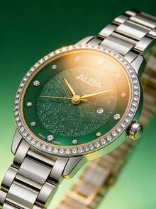 Seiko 精工女士石英水晶表盘休闲腕表，镶钻，50米防水，时尚款式 AH7W20X1/AH7W27X1/AH7W29X1/AH7W31X1 - 綠色 - 查看 7