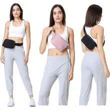 CSVOROLO - Riñonera para correr para mujeres y hombres bandolera con correa ajustable para deportes Gris claro y negro Paquete de 2 riñoneras - Gris claro y negro+1 paquete con cuerda - Ver 6