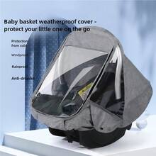 1 husă de ploaie pentru cărucior pentru bebeluși, pânză Oxford și EVA impermeabilă, rezistentă la vânt, umbră de ploaie pentru cărucior în aer liber, husă de ploaie pliabilă portabilă pentru scaun auto pentru bebeluși - Așa cum se arată în imagine - Vizualizare 5
