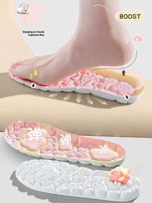 女士超柔软、无痛、如云朵般按摩透气除臭鞋垫，缓解长时间站立疲劳，如履云端，粉色 - 粉色 - 查看 5