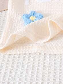 2pcs Baby Girls Cute Fresh Knitted Flower White Top + Yellow Pants Set, Lightweight Summer - Yellow - View 8