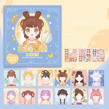 1件/4件套女孩换装贴纸书,卡通公主换装贴纸书,可爱复古人物化妆拼图书,女孩换装DIY贴纸,可以激发孩子的想象力和创造力,并通过游戏锻炼他们的动手能力和审美能力。 - 彩色 - 查看 13