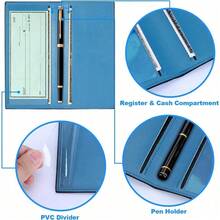 Premium Leather Checkbook Cover For Men And Women Checkbook Holder Wallet RFID Blocking - 藍衣學員 - 查看 3