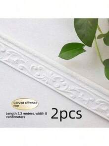 لفة 1/2 من الرغوة المرنة اللاصقة ذاتيًا للتزيين، تقريبًا 230 * 8 سم / 90.55 * 3.15 بوصة حافة ورق الحائط ثلاثية الأبعاد قابلة للتقشير واللصق، حافة الباب والإطار، فندق المنزل DIY ديكور (مناسب للجدران الملساء والنظيفة، بقايا لاصقة على الجدار بعد الإزالة طبيعية، وليست مرتفعة كما هو موضح في الصورة) - متعدد الألوان - مشاهدة 17