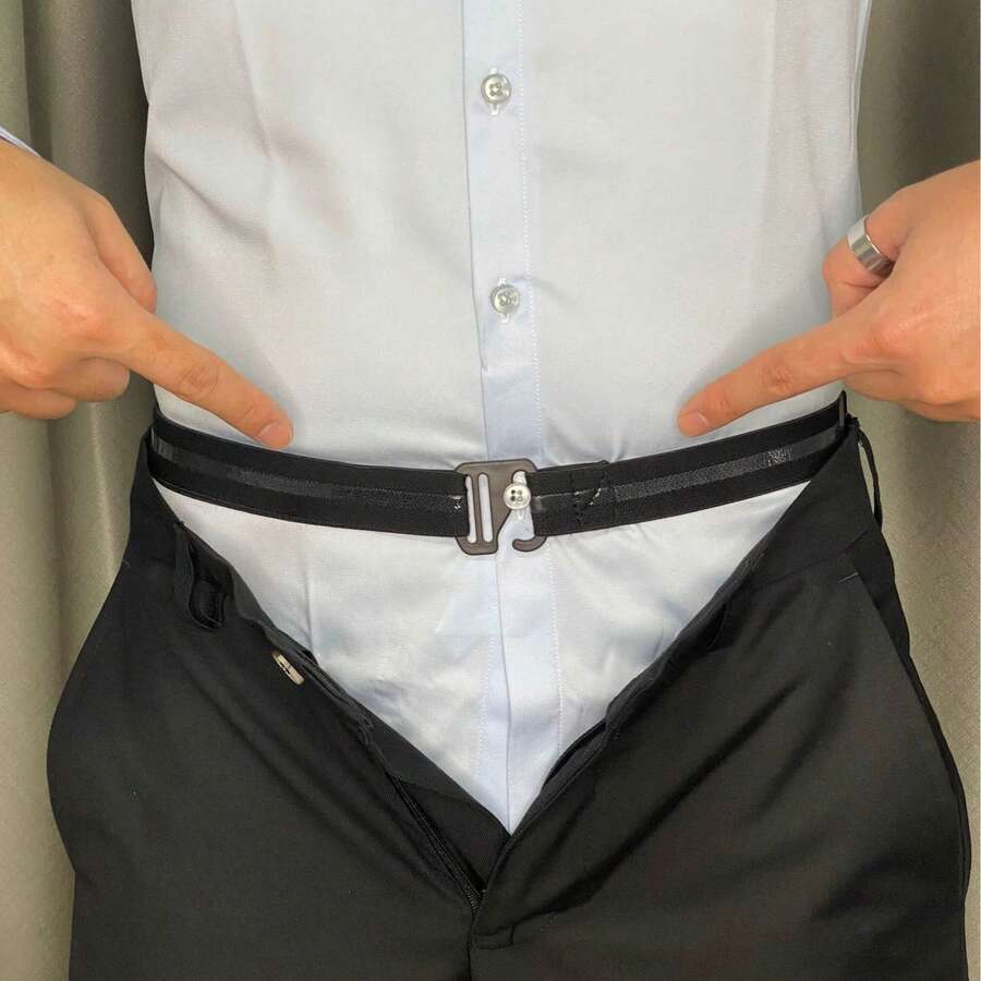 Unisex Black Shirt Stays, Keeps Shirt Tucked In, Adjustable Elastic Non-Slip Non-Wrinkle Shirt Garters With Locking Clips
