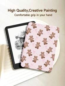 1pc Pink Bow Bear Pattern Tablet Protective Case, Compatible With Kindle Paperwhite 5, Kindle NK 11, IPad 10.2", IPad Pro 11" 2021/2020/10th Gen, IPad Mini 4/5/6, IPad (A16) 11" 11th Gen 2025, With Pencil Slot, Anti-Drop, Tablet Stand, Auto Sleep/Wake - Multicolor - View 26
