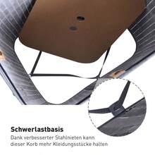 Laundry Basket With Lid, 72L Foldable Laundry Hamper, Washable Bamboo Laundry Bag With Handles, Grey, 40x30x60cm