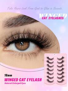 [Fast Shipping] Mkhlina 7 Pairs Cat Eye Lashes, Clear Band Soft Eyelashes, Easy To Wear, Daily Use - Cat Eye Lashes - View 6