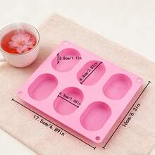 6-Cavity Oval Silicone Mold DIY Handmade Soap Candle Plaster Resin Mold Soap Mold Suitable For Handmade Soap, Candles, Plaster, Epoxy Resin And Other Creative Craft Products - A - View 2