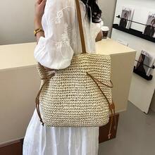 大容量复古风包包，2026春季新款，女士简约包包 - 白色 - 查看 10