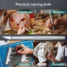 Multi-Function Aluminum Alloy Carving Knife Set - Equipped With Durable Precision Blades, Paired With Fashionable Metal Handles. Suitable For Wood Carving, Industrial Engraving, Hobbyists And DIY Projects, As Well As Kitchen Cutting. - Multicolor - View 7