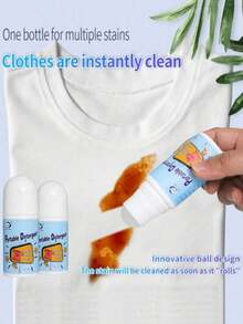 1pc/2pcs/3pcs 50ml Portable Stain Remover Roll-On, Strong Cleaning Pen, No-Rinse Quick Cleaning Liquid Roll-On Cleaner, Fabric Cleaning Tool - Multicolor - View 2