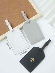 Takeoak 1pc Custom Initials Luggage Tag For Suitcases Customized Monogram Name Luggage Tags With Privacy Name Card Personalized Vegan Leather Tag Travel Bag Backpack Tags Gift Tags Travel Accessories Handmade Chic Travel Gift Birthday Bridesmaid Gifts For Friends, Commuting, Business Casual, Basics, Custom, Ideal Gifts For Her, Her, Family, Friends, Girlfriend, For Anniversaries, For Birthdays, For Holiday/ Vacation, For Outdoors/Outings/Travel/Hiking/Stadium/Sports/Climbing, For Business/Commute/Work/Office,School Supplies,Back To School,For Office,For School,For Classroom,For Teacher Gifts,For University,For Colleague,For Dorm Rooms,For Teacher,For Boys And Girls,For Teenagers,Junior High School Students,Middle School Students,High School Senior High School Students,College Students,University Students,Freshman,Sophomore,Underclassmen,Chic Autumn, Urban Chill - 彩色 - 查看 3