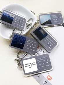 Customized Music Album Keychain, Can Add Lyrics And Photos - Customize Song List And Your Photos, Printed On Durable Acrylic Keychain, Cute, Suitable For Christmas, Couples And Music Lovers - Multicolor - View 4
