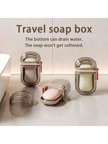 Portable Outdoor Soap Dish With Drainage Lid - Sealed Travel Soap Storage Box, Durable Plastic Rectangular Design, Suitable For Camping, Business Travel, Bathroom And Desktop Storage - Compact Leak-Proof Hygienic Design, Camping Essential, Secure Closure System - TRV-sOAPBX - View 3