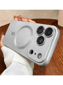 Metal Texture Soft Phone Case, Compatible With IPhone 17, 17 Air, 17 Pro, 17 Pro Max, Ultra-Thin Design With Scratch-Resistant And Shock-Proof Features, Full Camera Protection, Also Fits 13, 11, 16 Pro Max, 15, 14, 12, 16e - Silver - View 2