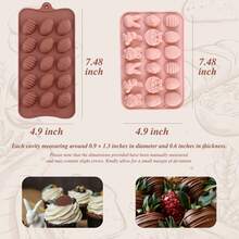 Easter Bunny Shaped Small Silicone Hot Chocolate Bomb Soft Candy Cake Roll Cookie Mold, Non-Stick Baking Set, Baking Tools - Multicolor - View 2