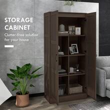 Storage Cabinet W/ Storage Shelves, Pantry Cupboard Cabinet - Coffee - View 6