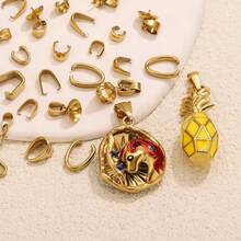 50/20个不锈钢饰品夹，包括种子形夹、皮绳夹、U形夹、偏置吊坠夹、项链吊坠夹，DIY珠宝配件