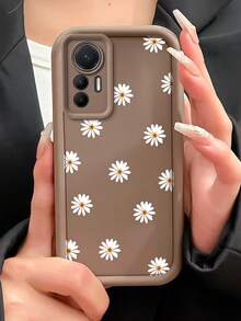 1pc Minimalist Creative Personalized Cute High-End Mobile Phone Case Compatible With Samsung S25Ultra/S25Plus/S25/S25FE/S24Ultra/S24Plus/S24/S24FE/S23Ultra/S23FE/S23/S23+/S22Ultra/S22/S22+/S21Ultra/S21FE/S21/S21+/S20Ultra/S20FE/S20/S20+/A73/A72/A55/A54/A53/A52, Redmi Note 14 Pro+ 5G, P30, Honor X6b, OPPO A74, Realme C53, Realme Narzo N53, Simple Design, 2D Polka Dot Cute Chrysanthemum Eye Stair Phone Case - Brown - View 1