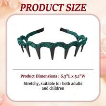 1pc Vintage High- Artificial Hairband, Vintage Skull Head Headband, Non-Slip Headband With Teeth, Vintage Elegant Hair Accessory For Wedding Parties (Simple, One Size Fits All) - 墨綠色 - 查看 3