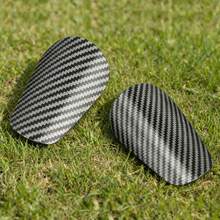 Espinilleras con patrón de fibra de carbono para fútbol, mangas protectoras para piernas de deporte de fútbol, almohadillas protectoras de impacto resistentes profesionales - Negro - Ver 6