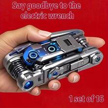 16-In-1 Mini Socket Wrench Set With Non-Slip Handle And Swivel Design - Durable, Easy To Use And Carry, Suitable For Home And Auto Repair, Outdoor Emergency Universal Wrench Tool - Multicolor - View 2