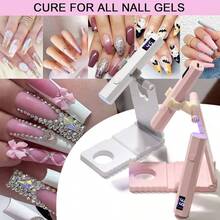 1PC Handheld UV Nail, Mini Nail Lamp, Portable LED Nail Lamp, Cordless Charging USB Nail Dryer For Fast Curing, Pink Charging Nail Straight Light, Small Portable Battery Storage Mini Waist Nail Plate Baking Lamp, Handheld Phototherapy Lamp - Multicolor - View 11