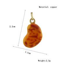 1pc Copper Drip Oil Cartoon 3D Realistic Baked Bread, Egg Tart, Croissant Pendant DIY Bracelet Necklace Earrings Backpack Versatile Accessory, Handmade Parts, Women Holiday Gift - Multicolor - View 9