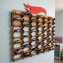 Display Stand For 54 1/64 Scale Model Cars Made Of MDF - 薑色 - 查看 1