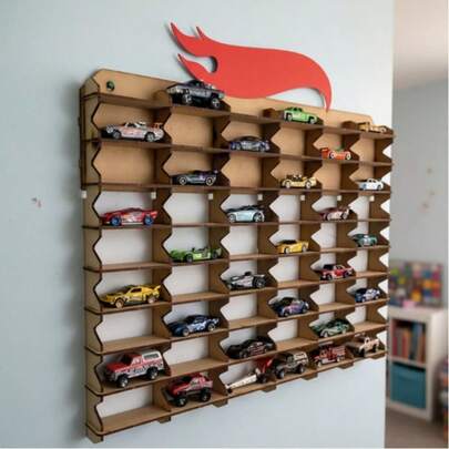 Exhibidor Para 54 Carritos 1/64 de MDF