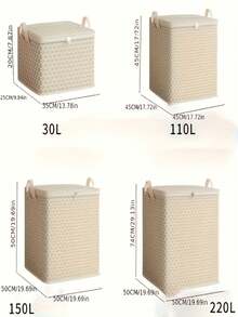 超大号加厚布艺收纳箱，拉链封口 - 加固结构，坚固耐用的方形收纳箱，防尘防潮 - 超大搬家箱，可用于床/衣柜/床底收纳 - 米色/白色/灰色/黑色/棕色 - 适用于居家、旅行或搬家 - 结实耐用的布艺结构，搭配优雅的米色图案 - 便携大容量的床上用品和衣物收纳箱 - 彩色 - 查看 6