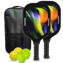 2pcs Pickleball Racket Set, Includes 2 Pickleball Rackets, 4 Balls And 1 Storage Bag - Multicolor - View 2