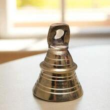 Brass Small Hanging Temple Bell 2 Inch 50g Antique Ship Ghanti For Home Mandir Puja Wall Decor Reception School Dinner Bell Vintage  Brass Decorative Bell - Golden - View 7